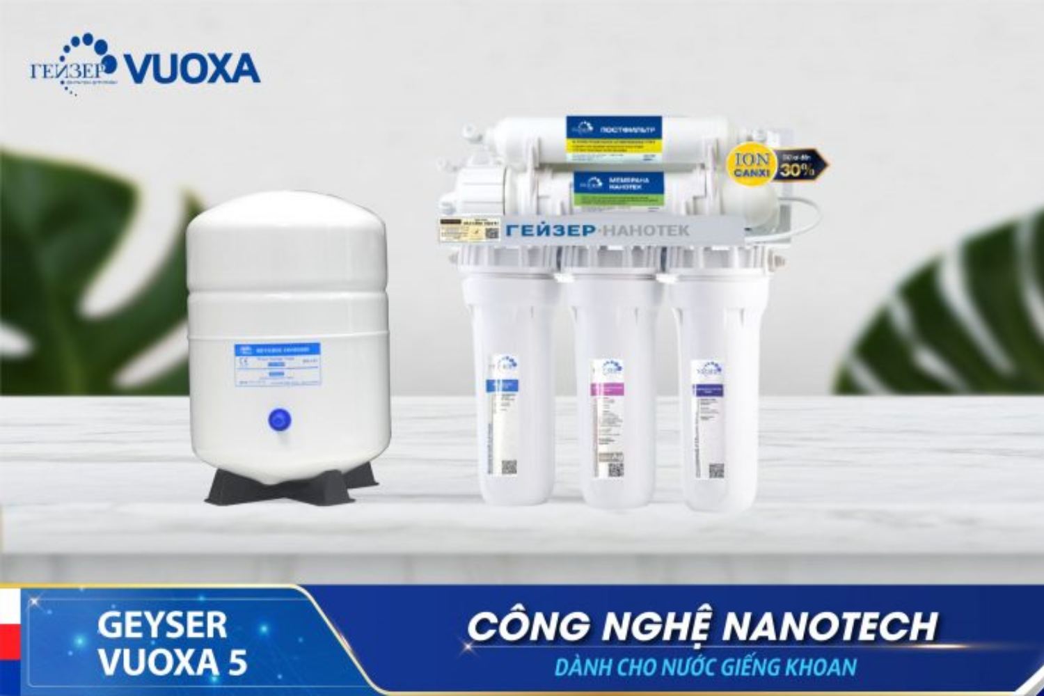Máy Lọc Nước 2 In1 RO - Nano Geyser Vuoxa 5 | Để Gầm 05 Lõi