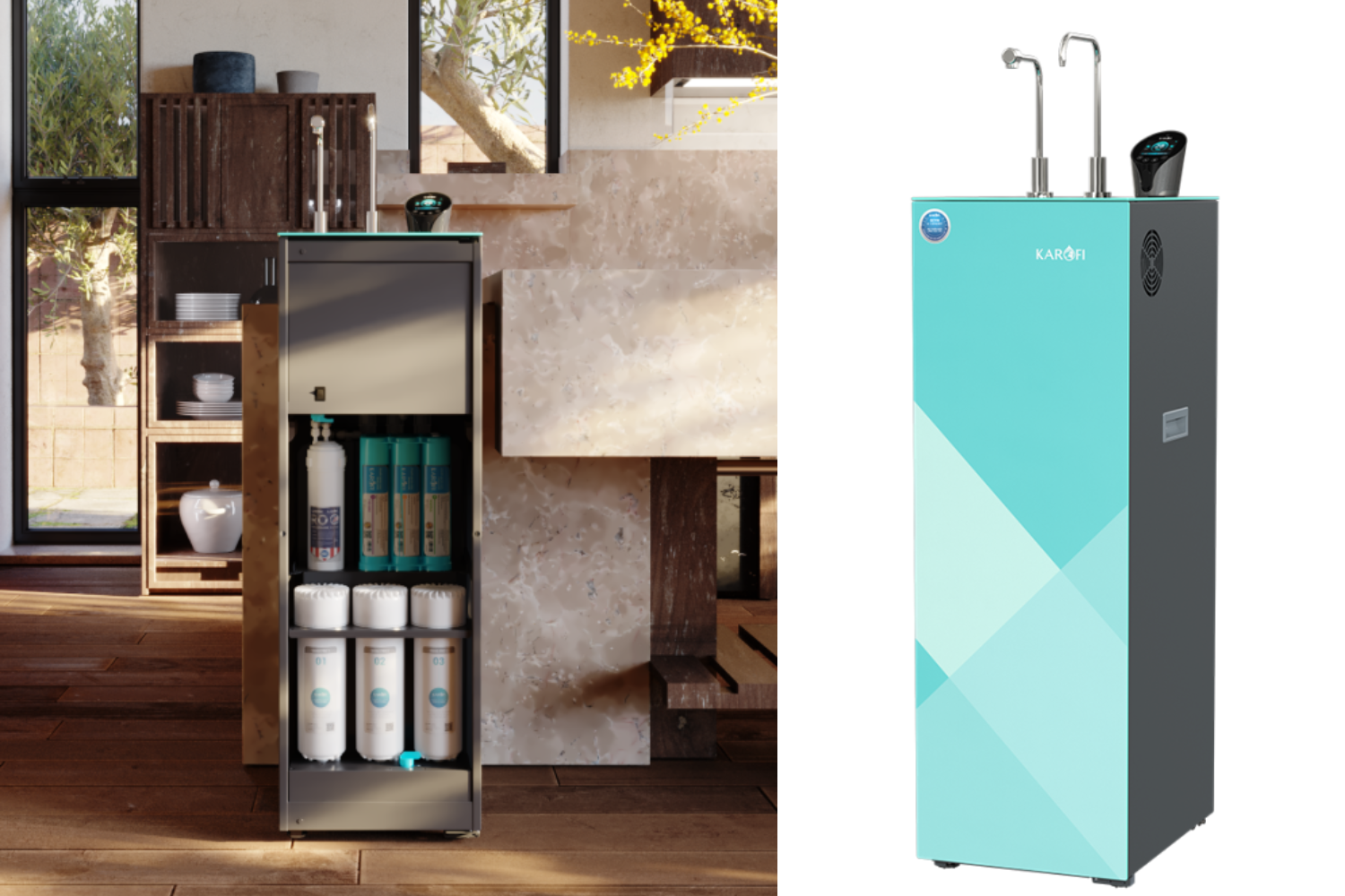 Máy Lọc Nước RO Nóng Lạnh Karofi KAD-N91 | Tủ Đứng 10 Lõi