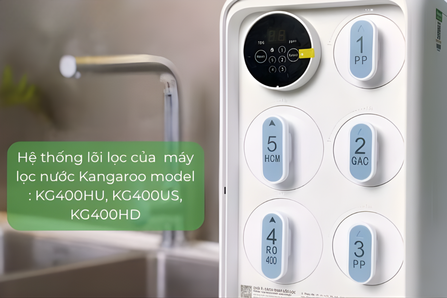 Combo Lõi Thô 1-2-3 Kangaroo KG400HU | Model Nguyên Khối, Đấu Nối Nhanh