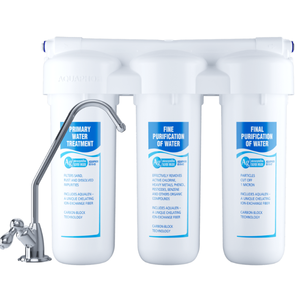 Máy Lọc Nước Chuyên Xử Lý Sắt Aquaphor Trio Fe | Để Gầm 03 Lõi