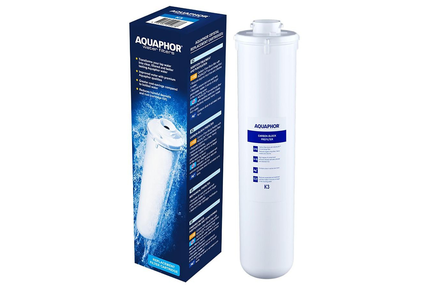 Lõi Tiền Lọc Aquaphor K3 | Lõi Thô PP5 + Than Nén