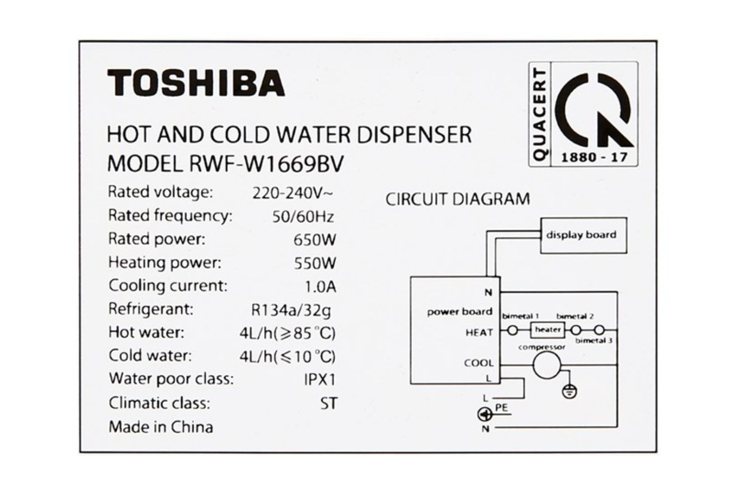 Cây Nước Nóng Lạnh Toshiba RWF-W1669BV | Hút Bình 20 Lít