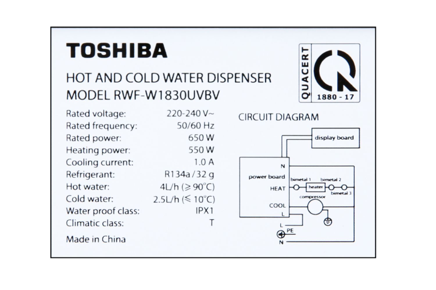 Cây Nước Nóng Lạnh Toshiba RWF-W1830UVBV | Hút Bình 20 Lít