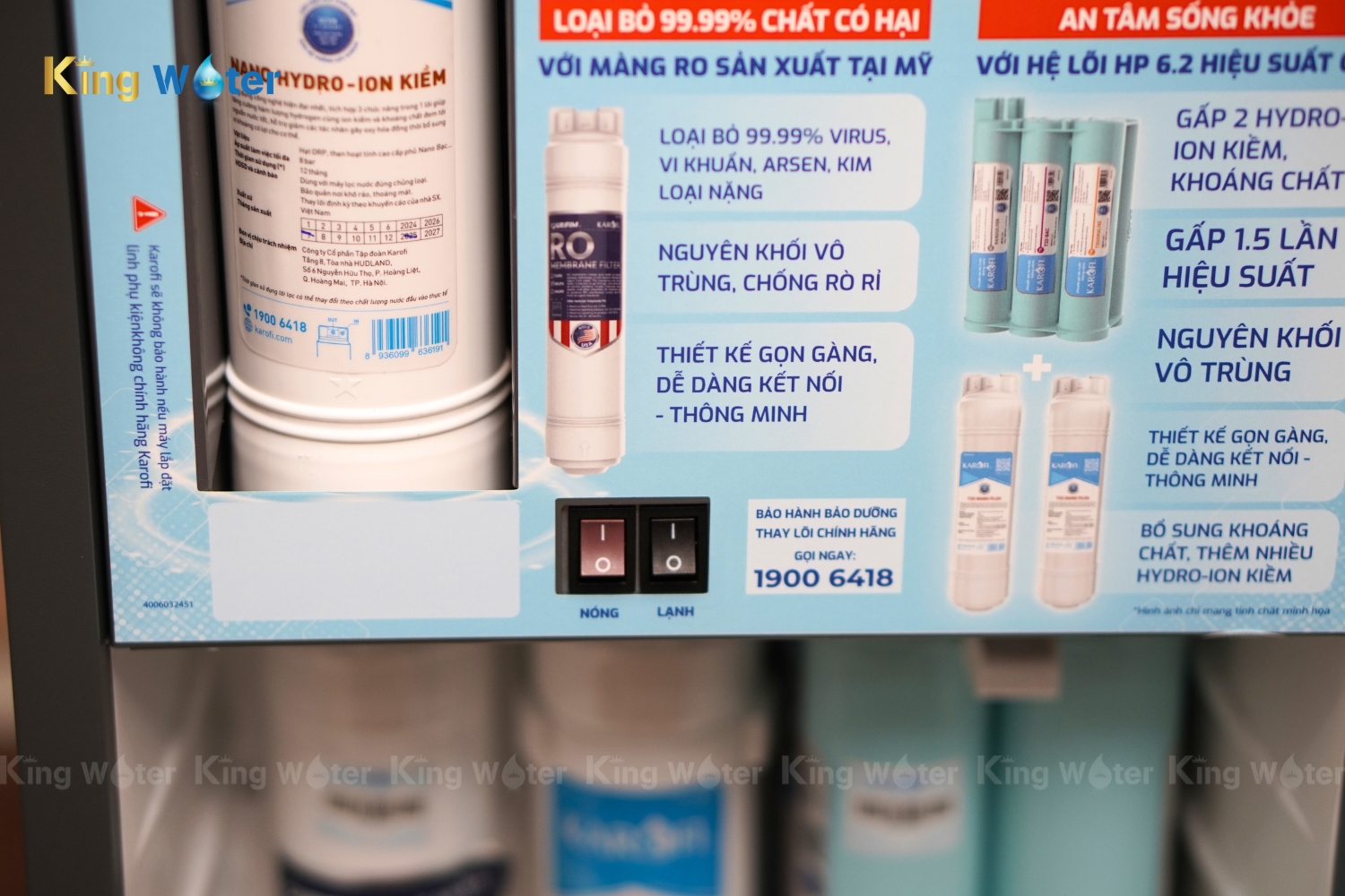 Máy Lọc Nước Nóng Lạnh Karofi KAD-M85 | Tủ Đứng 12 Lõi