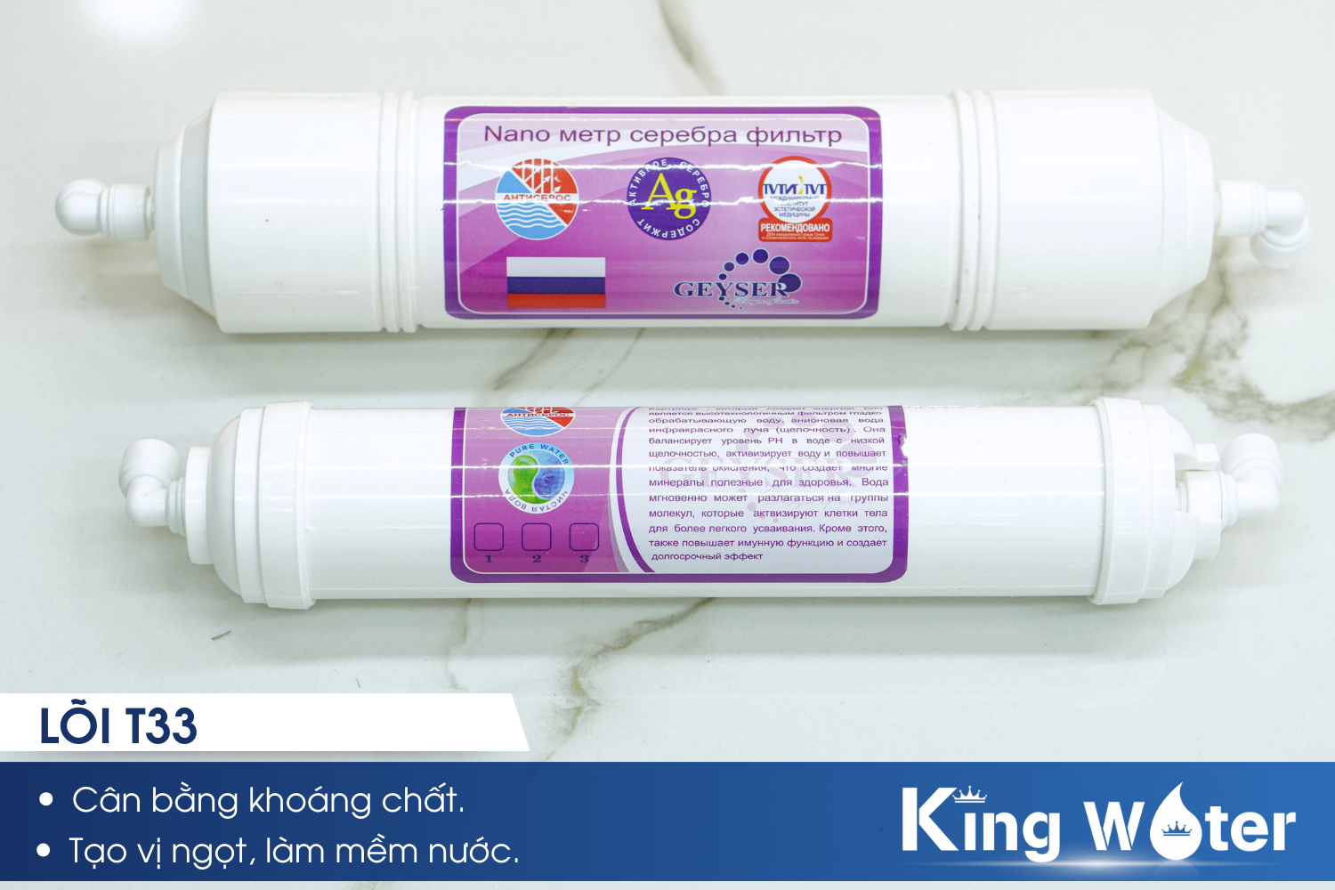 Lõi Chức Năng Geyser T33 Carbon (Nhỏ) | Lõi Lọc Than Hoạt Tính TK