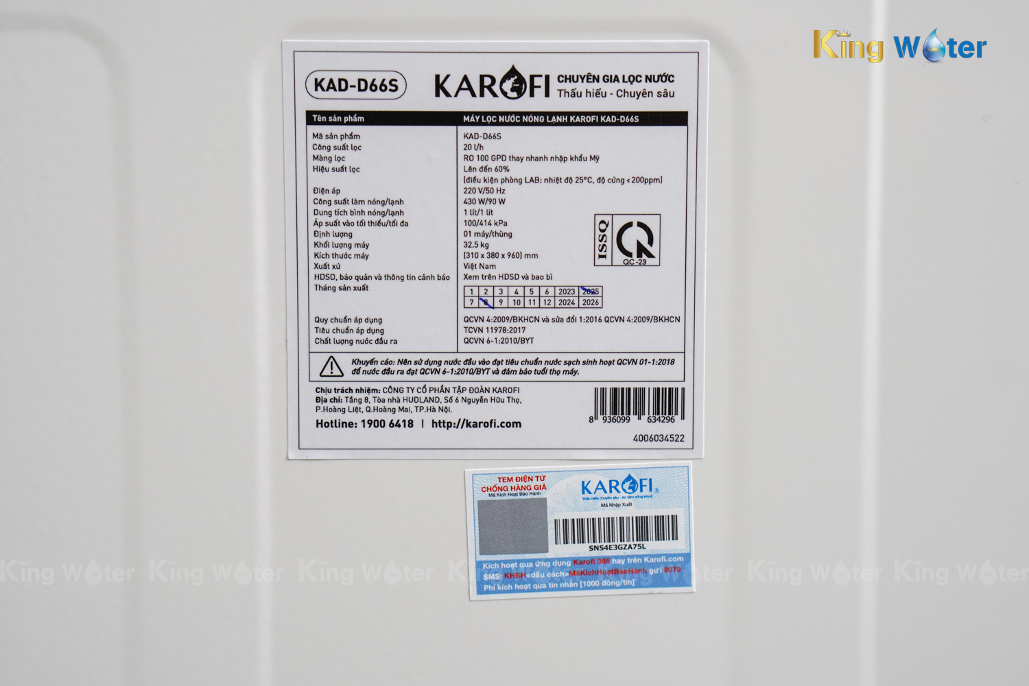Máy Lọc Nước R.O Nóng Lạnh Karofi KAD-D66S | Cây Đứng 11 Lõi