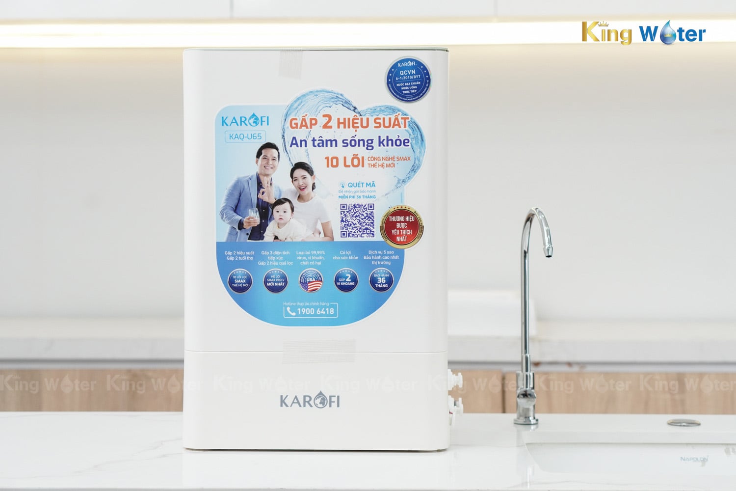 Máy Lọc Nước RO Karofi KAQ-U65 | Để Gầm 10 Lõi