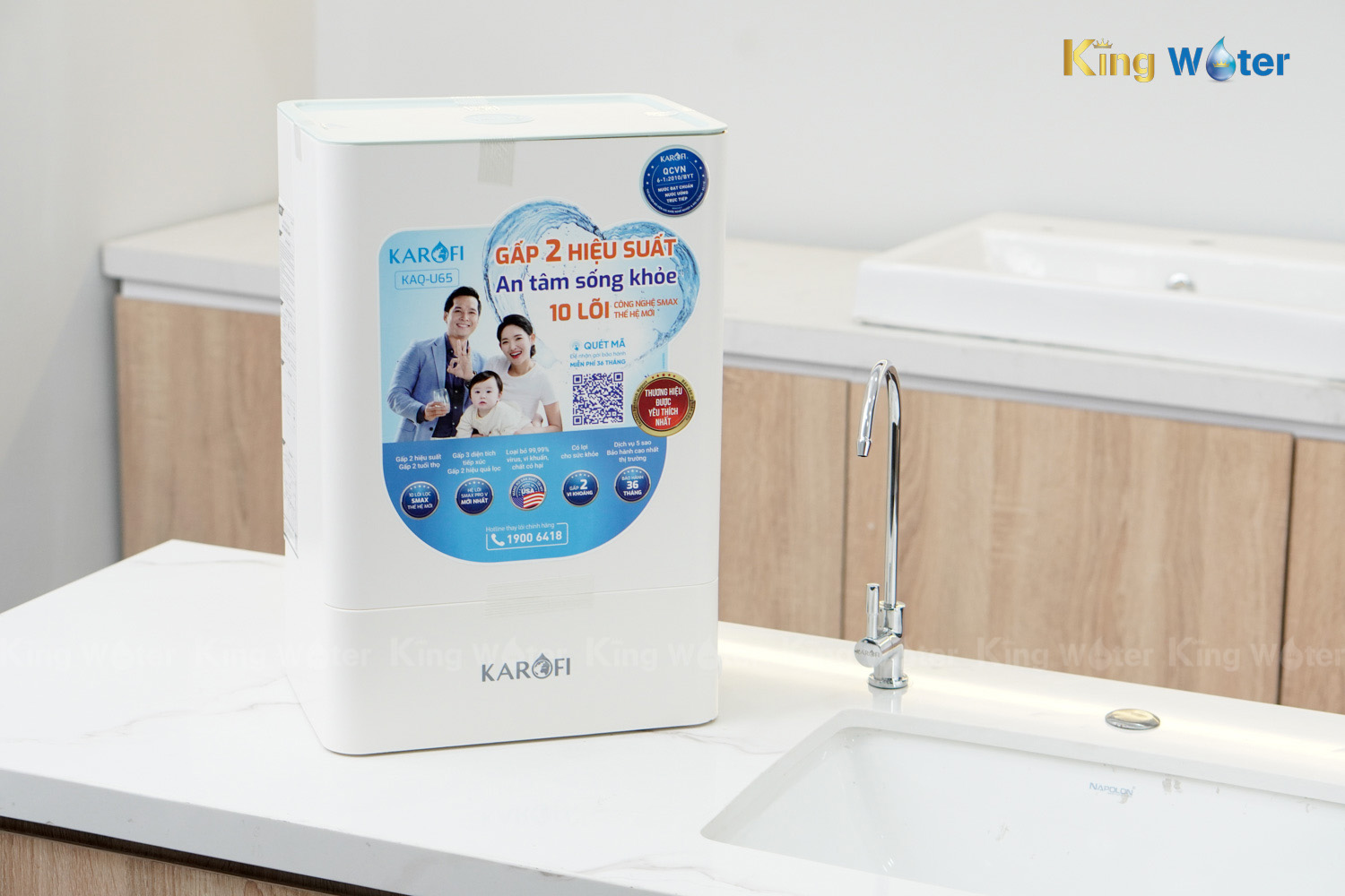 Máy Lọc Nước RO Karofi KAQ-U65 | Để Gầm 10 Lõi