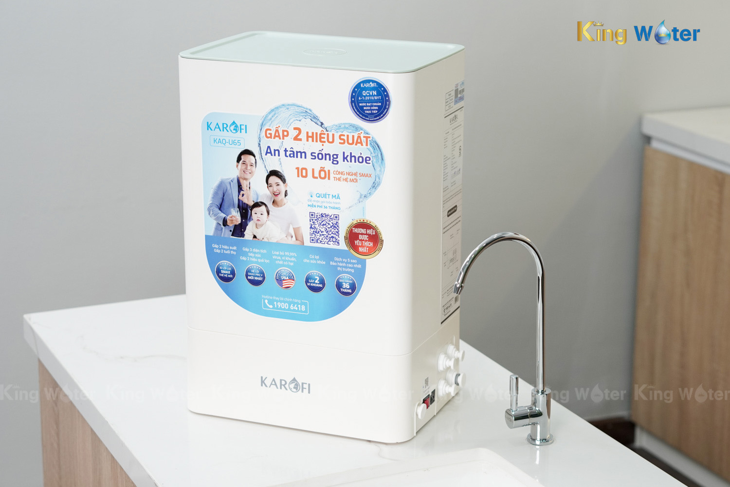 Máy Lọc Nước RO Karofi KAQ-U65 | Để Gầm 10 Lõi