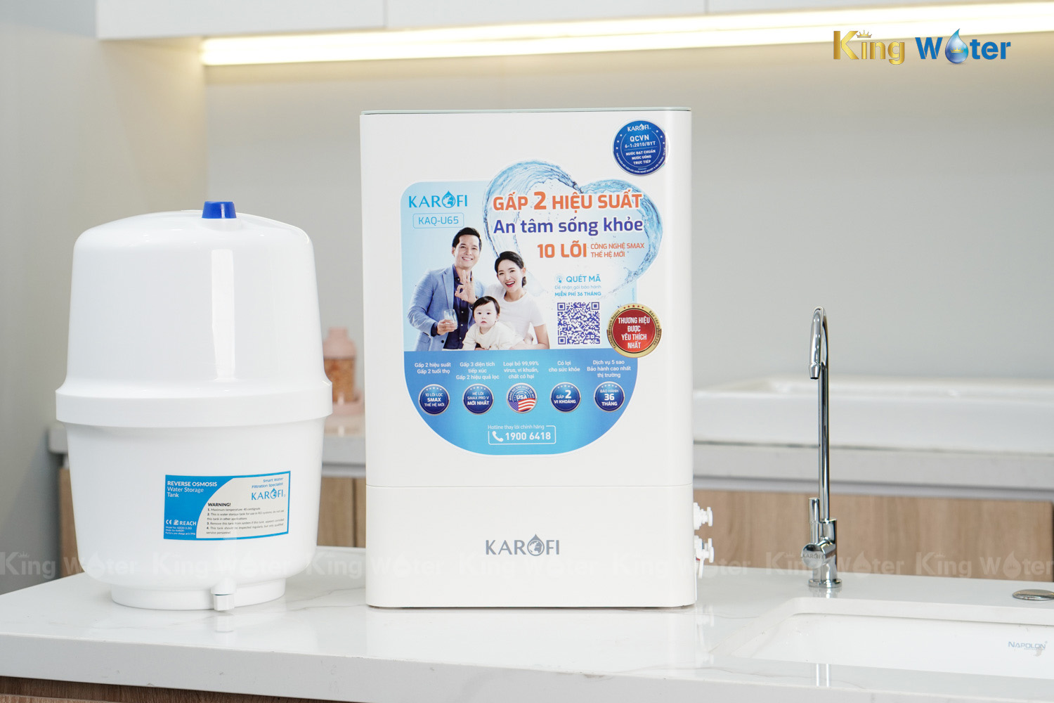 Máy Lọc Nước RO Karofi KAQ-U65 | Để Gầm 10 Lõi