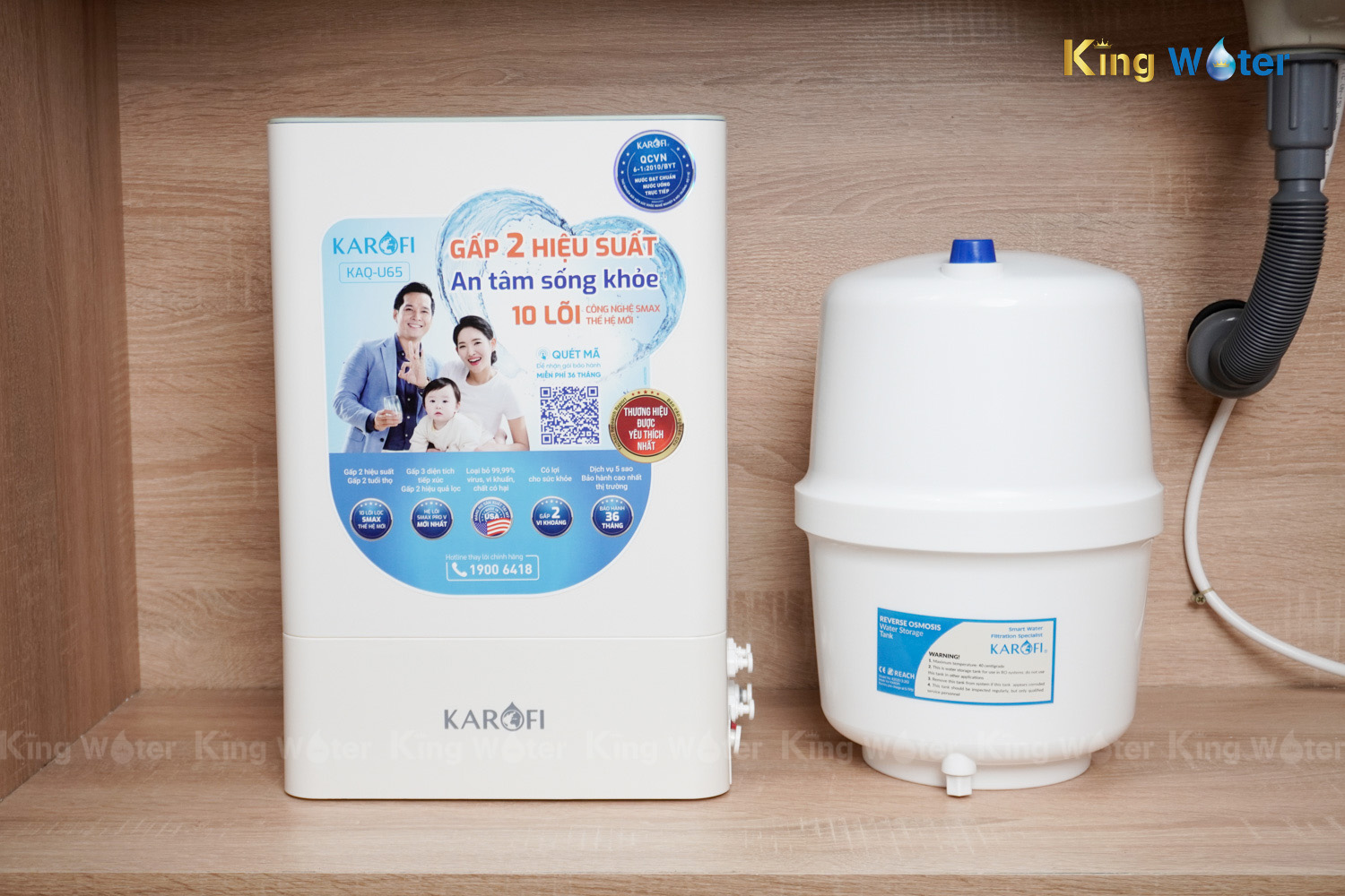 Máy Lọc Nước RO Karofi KAQ-U65 | Để Gầm 10 Lõi