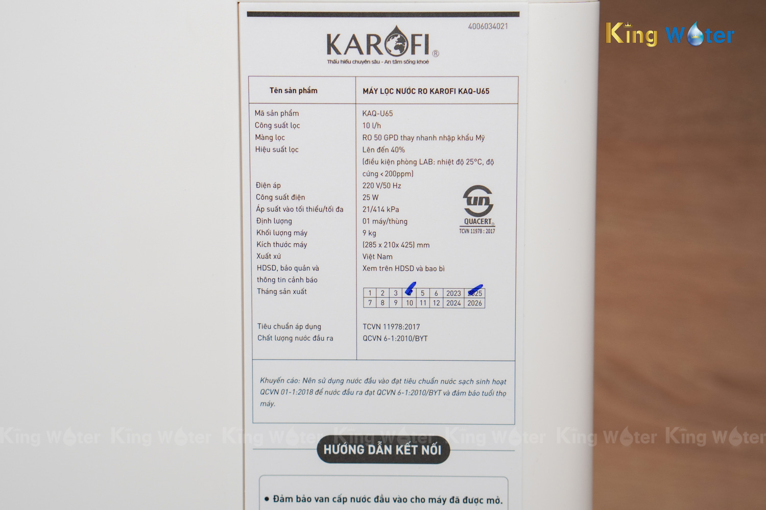 Máy Lọc Nước RO Karofi KAQ-U65 | Để Gầm 10 Lõi