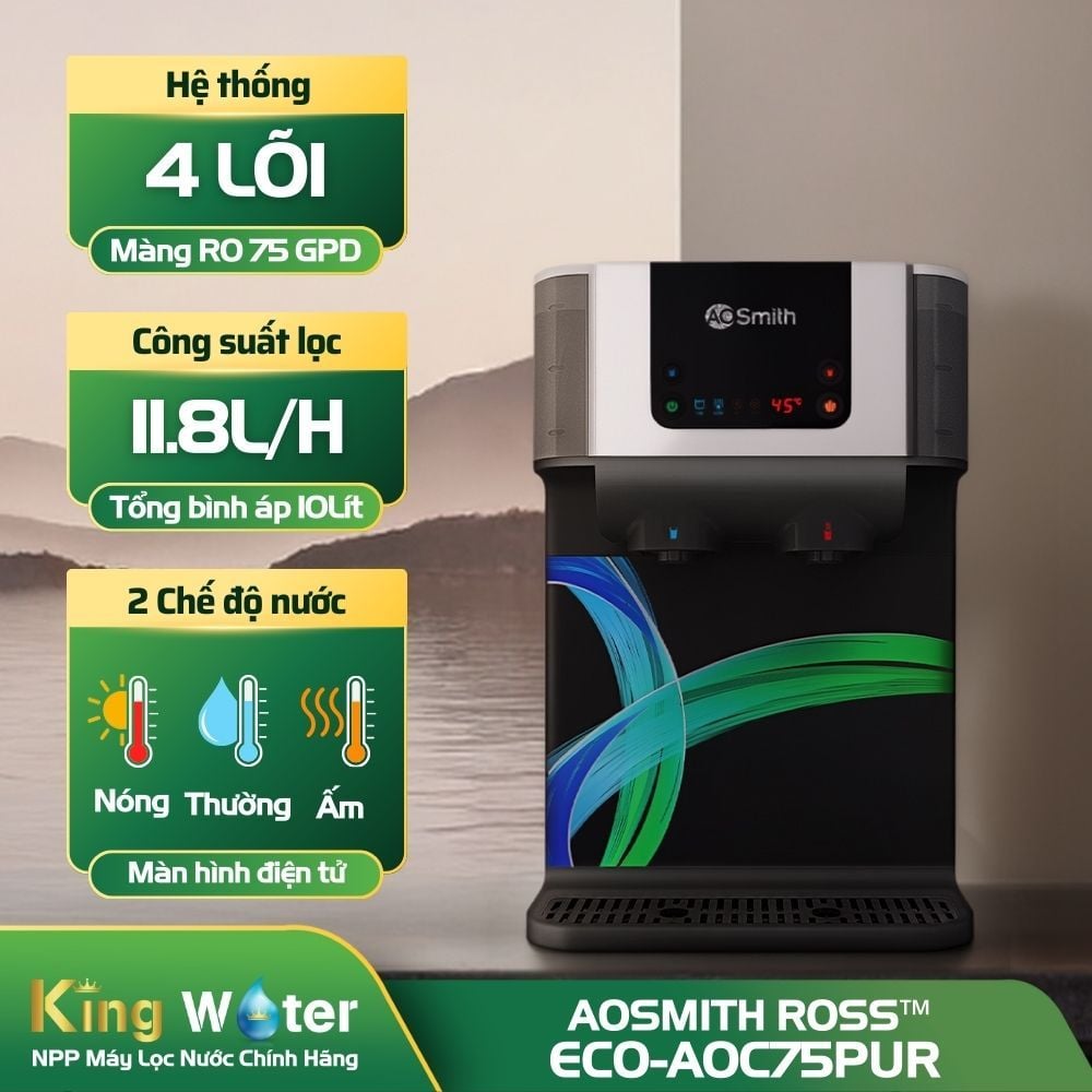 Máy Lọc Nước Nóng Nguội AO Smith ECO-AOC75PUR | Để Bàn
