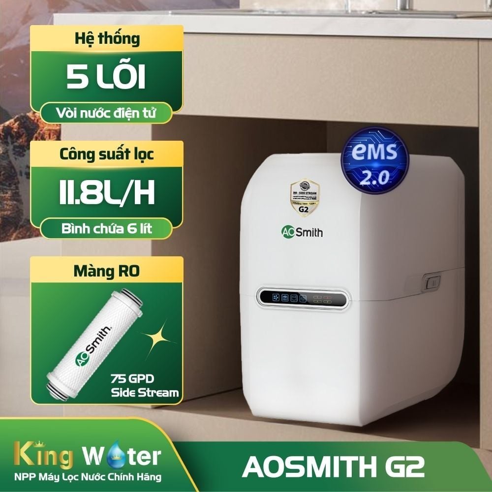 Máy Lọc Nước RO AO Smith G2 | Âm Tủ 5 Lõi Lọc