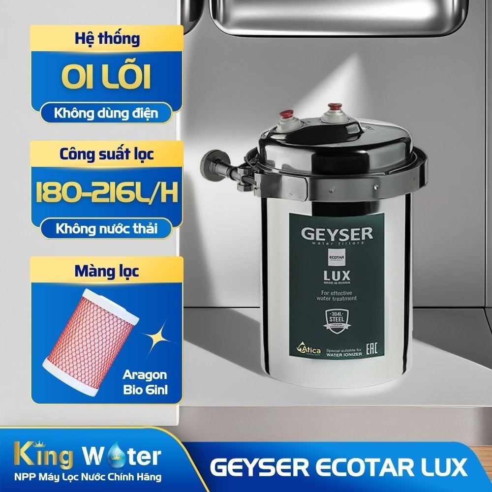 Máy Lọc Nước Nano Geyser Ecotar Lux | Để Gầm 01 Lõi 6 In 1