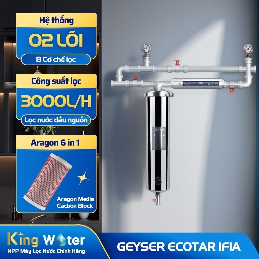 Máy Lọc Tổng Đầu Nguồn Geyser Ecotar 1F1A | Lọc Nano Không Điện