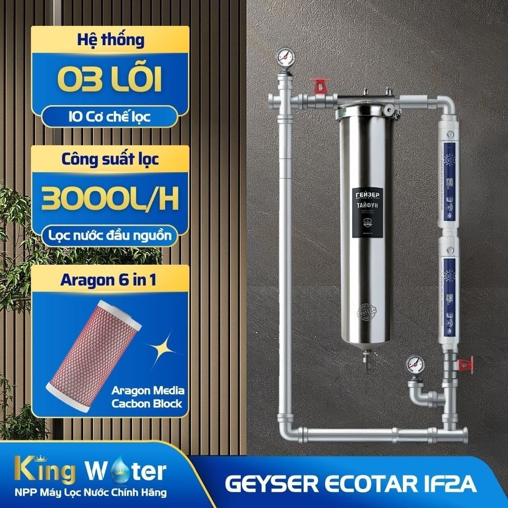 Máy Lọc Tổng Đầu Nguồn Geyser Ecotar 1F2A | Lọc Nano Không Điện