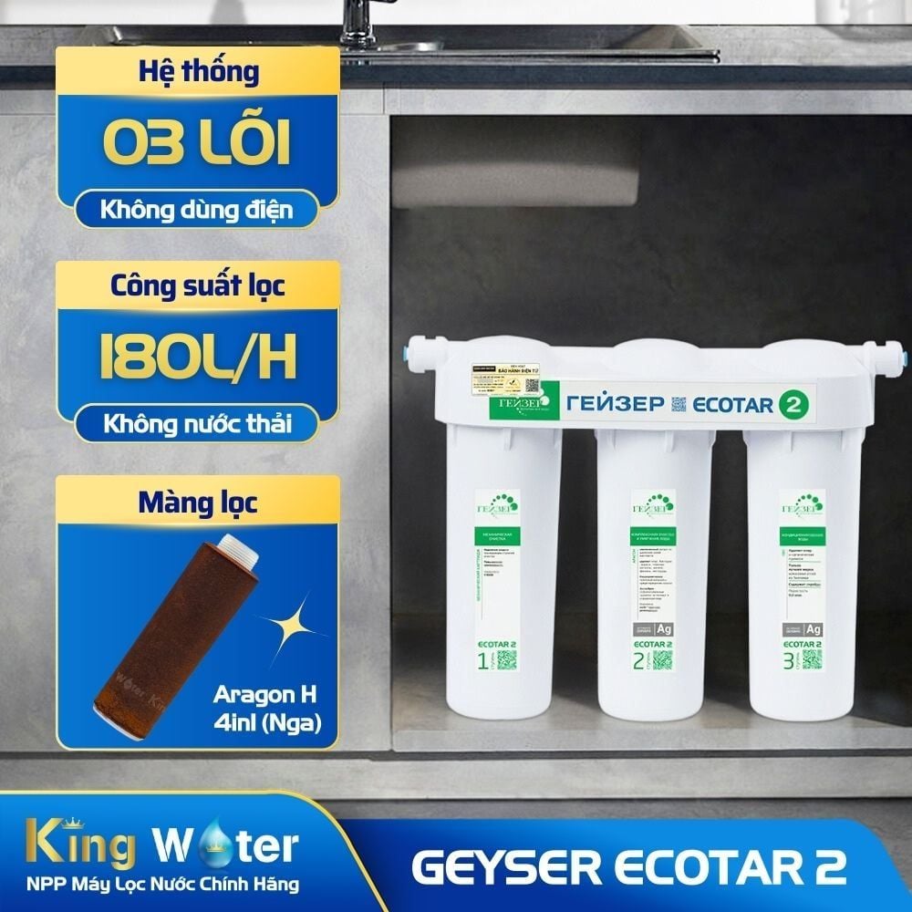 Máy Lọc Nước Nano Geyser Ecotar 2 | 3 Lõi Lọc