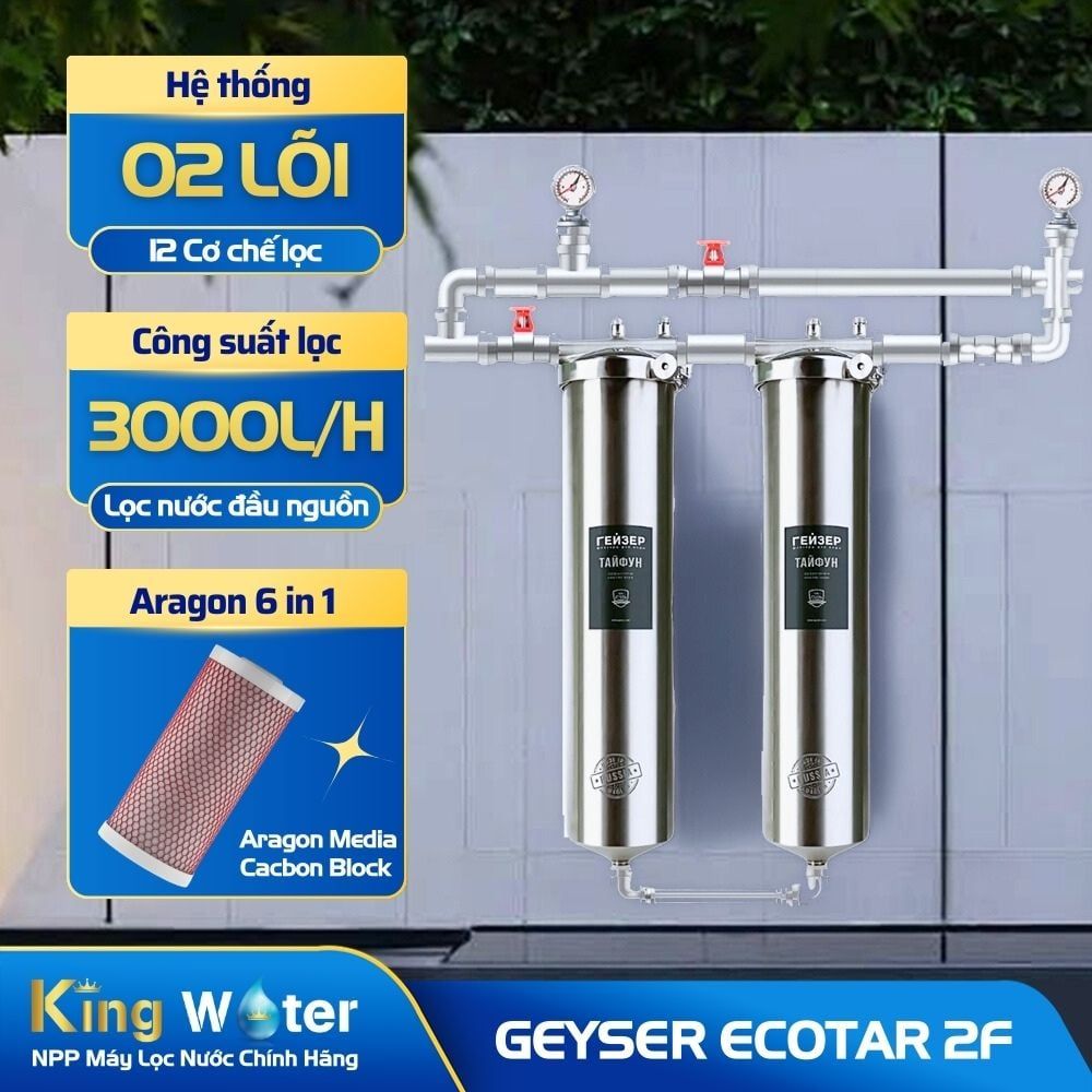 Hệ Thống Lọc Tổng Đầu Nguồn Geyser Ecotar 2F | Lọc Nano Không Điện