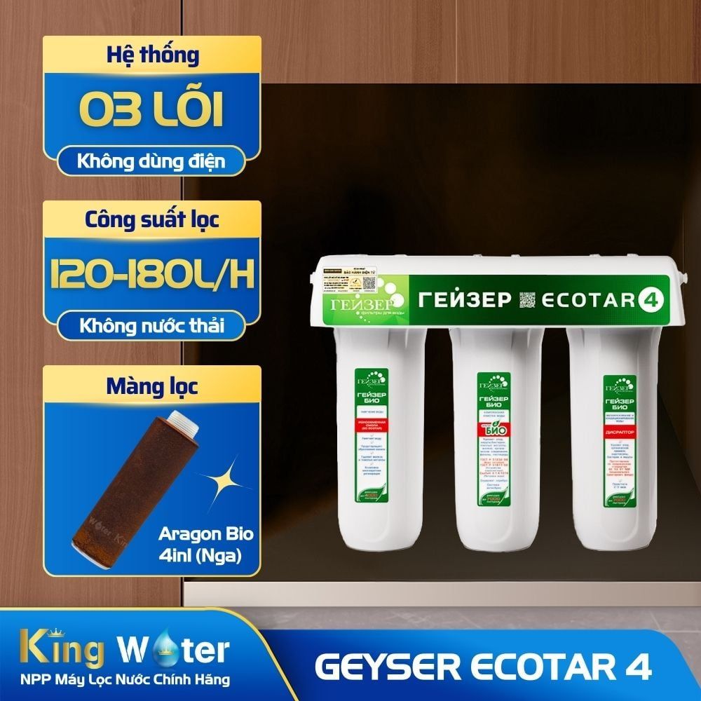 Máy Lọc Nước Nano Geyser Ecotar 4 | 3 Lõi Lọc