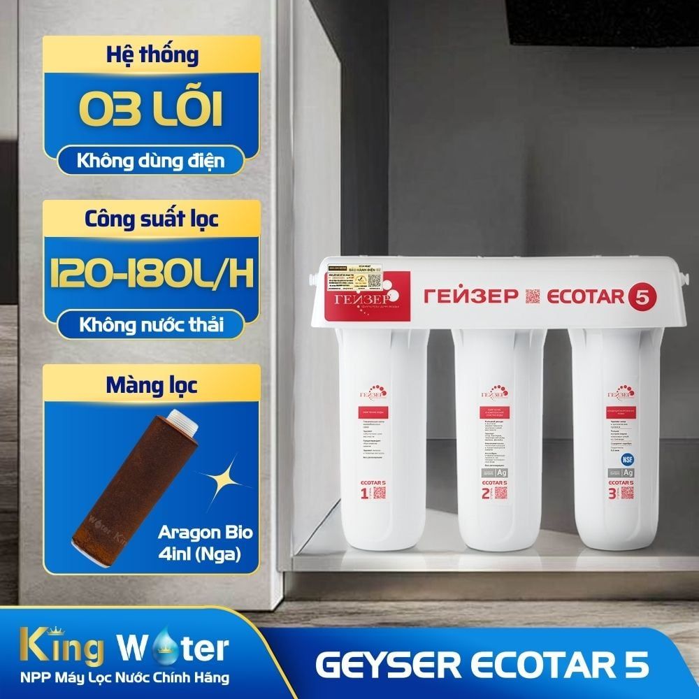 Máy Lọc Nước Nano Geyser Ecotar 5 | 3 Lõi Lọc
