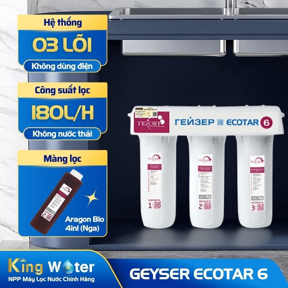 Máy Lọc Nước Nano Geyser Ecotar 6 | Nhập Khẩu Nga 03 Lõi Lọc