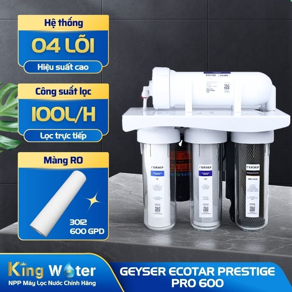 Máy Lọc Nước R.O Geyser Ecotar Prestige Pro 600 | Máy Bán Công Nghiệp 04 Lõi
