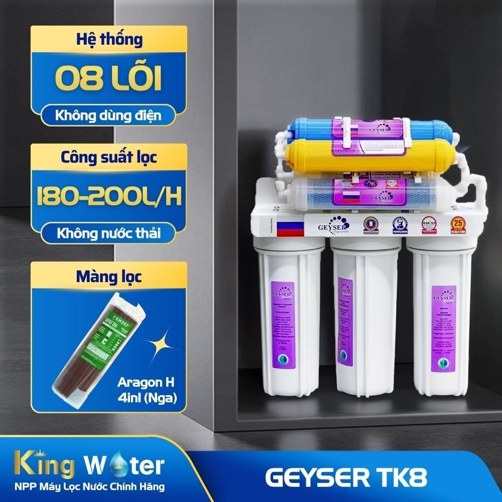 Máy Lọc Nước Nano Geyser TK8 (Liên Doanh) | Để Gầm 08 Lõi Không Điện