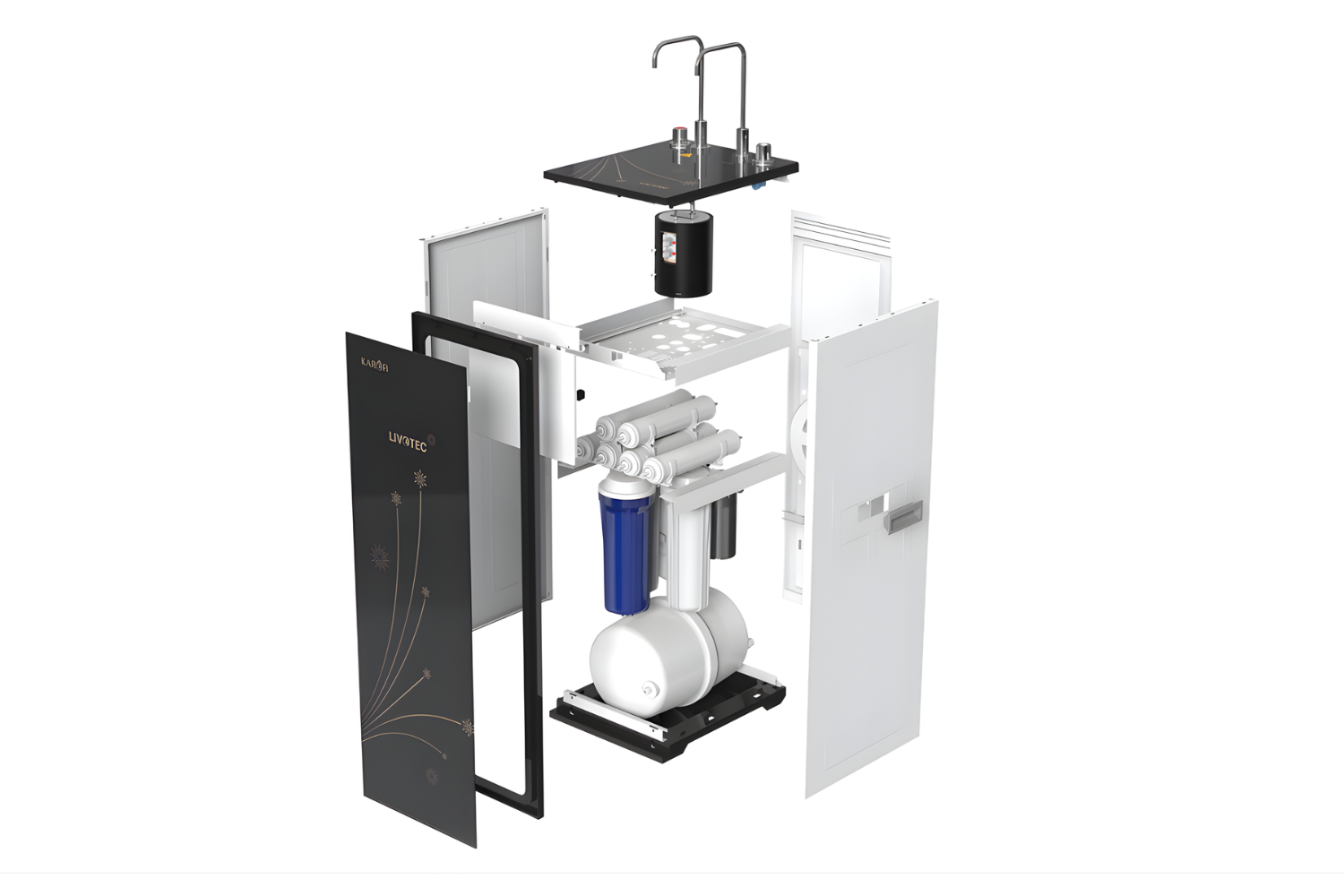 Máy Lọc Nước RO Nóng Nguội Karofi Livotec 615 | Tủ Đứng 10 Lõi