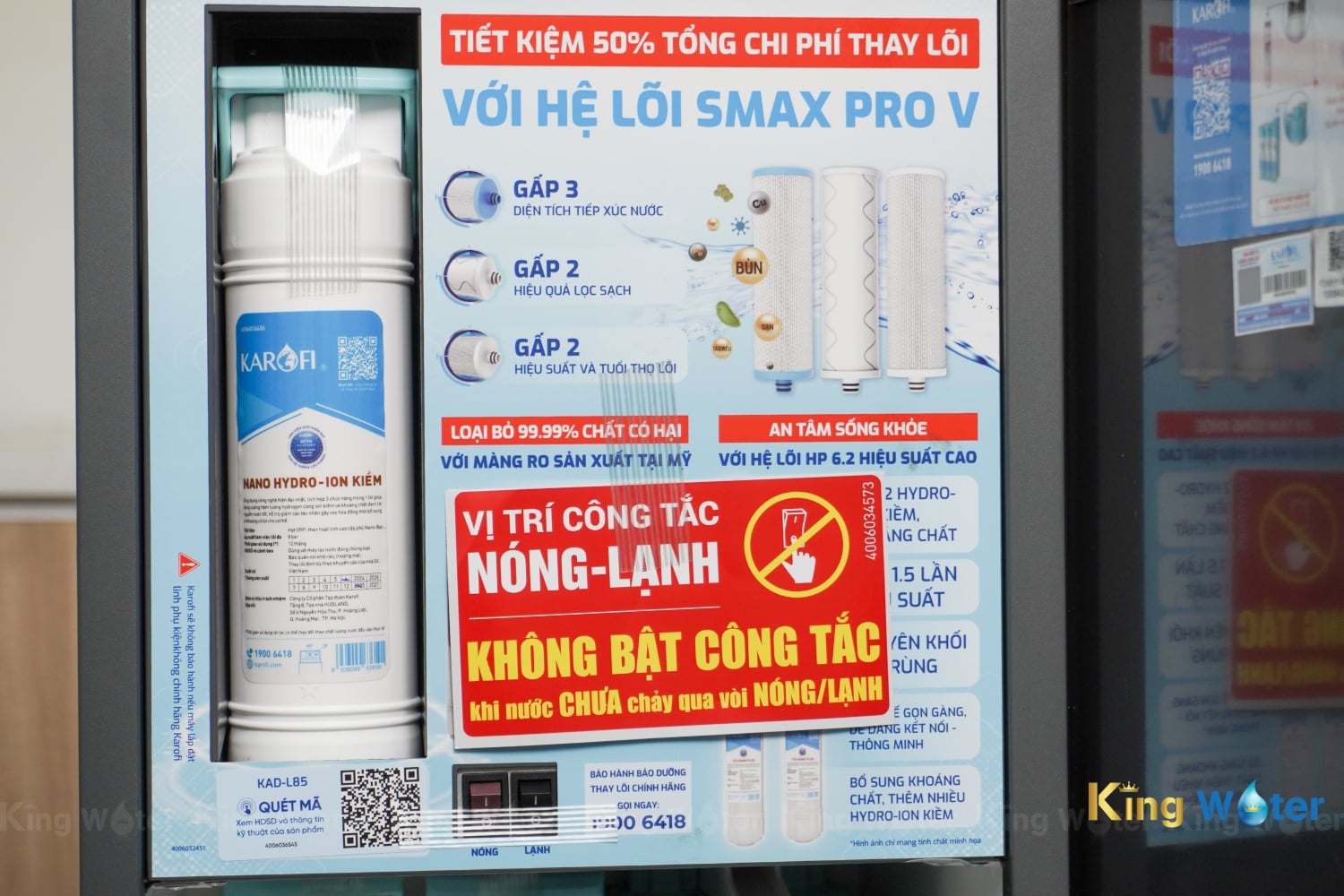 Máy Lọc Nước Nóng Lạnh Karofi KAD-L85 | Tủ Đứng 12 Lõi