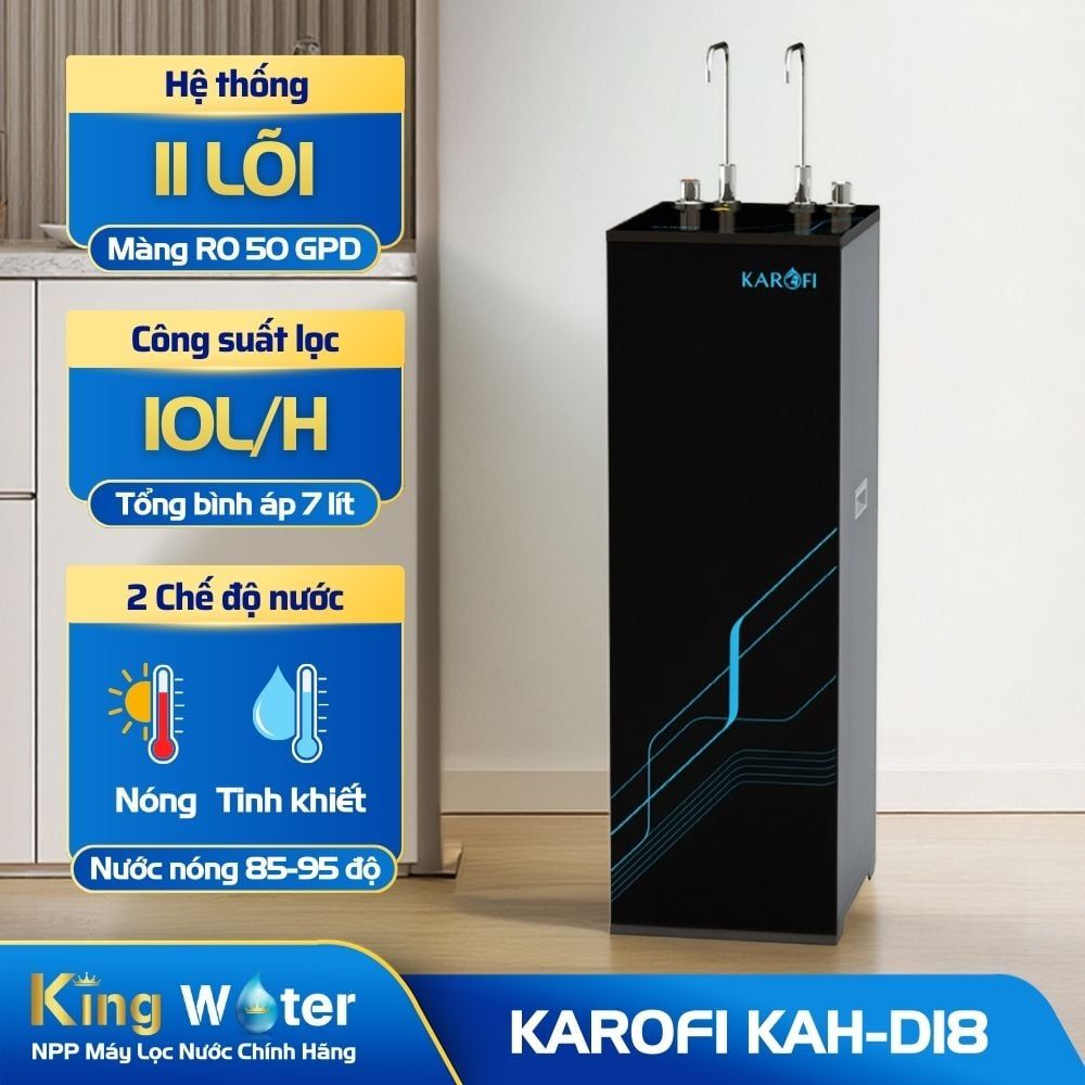 Máy Lọc Nước RO Nóng Nguội Karofi KAH-D18 | Tủ Đứng 11 Lõi