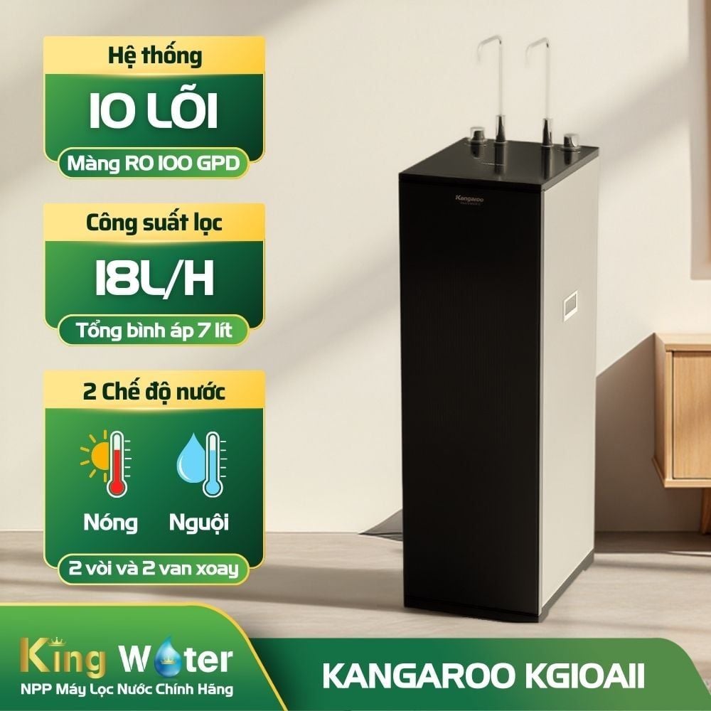Máy Lọc Nước RO Nóng Nguội Hydrogen Kangaroo KG10A11 | Tủ Đứng 10 Lõi