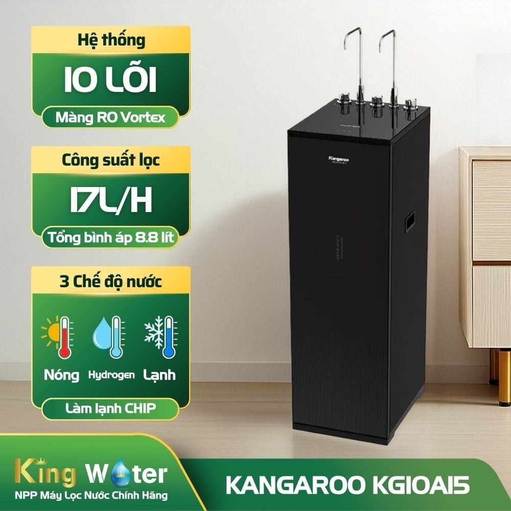 Máy Lọc Nước RO Nóng Lạnh Hydrogen Kangaroo Infinity KG10A15 | Tủ Đứng 10 Lõi