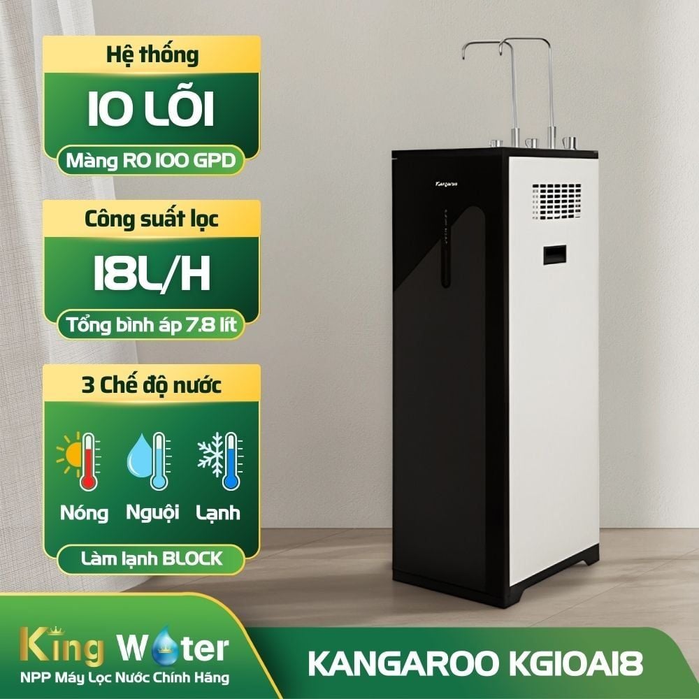 Máy Lọc Nước RO Nóng Nguội Lạnh Kangaroo KG10A18 | Tủ Đứng 10 Lõi