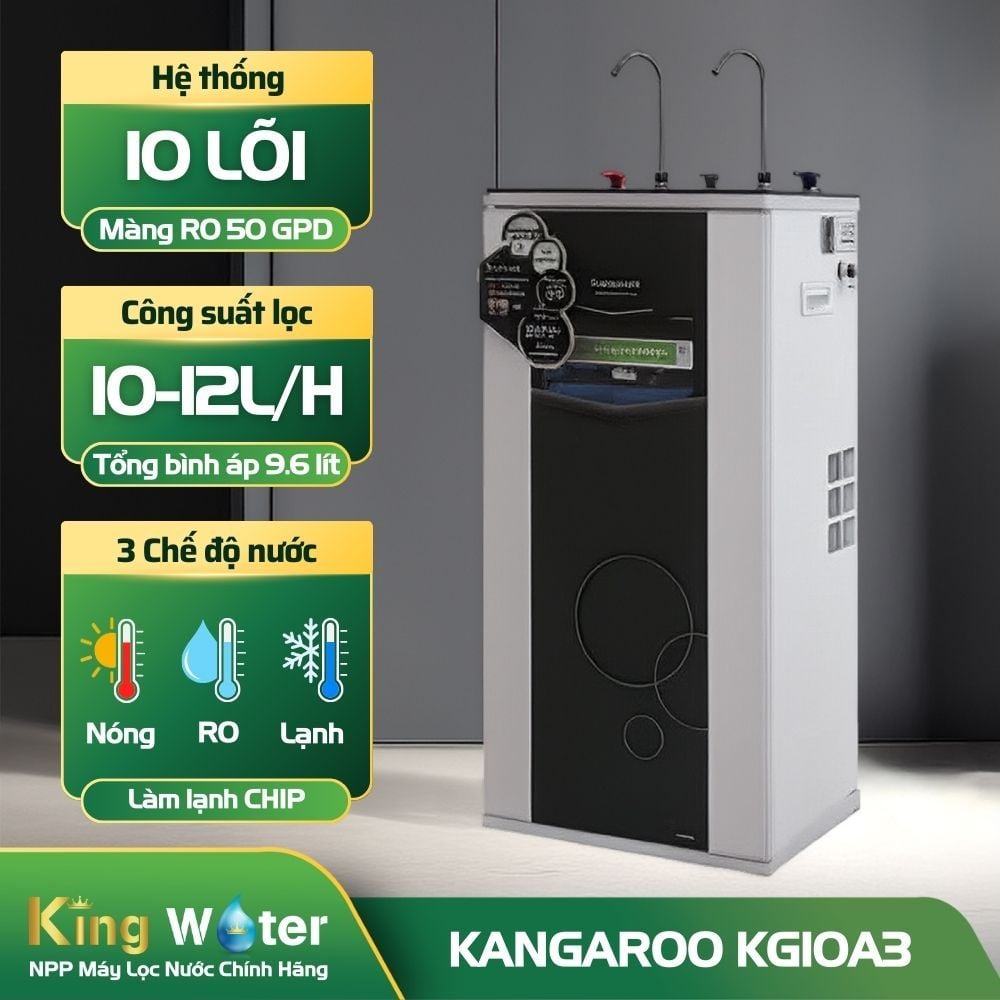 Máy Lọc Nước RO Nóng Nguội Lạnh Kangaroo KG10A3 | Tủ Đứng 10 Lõi