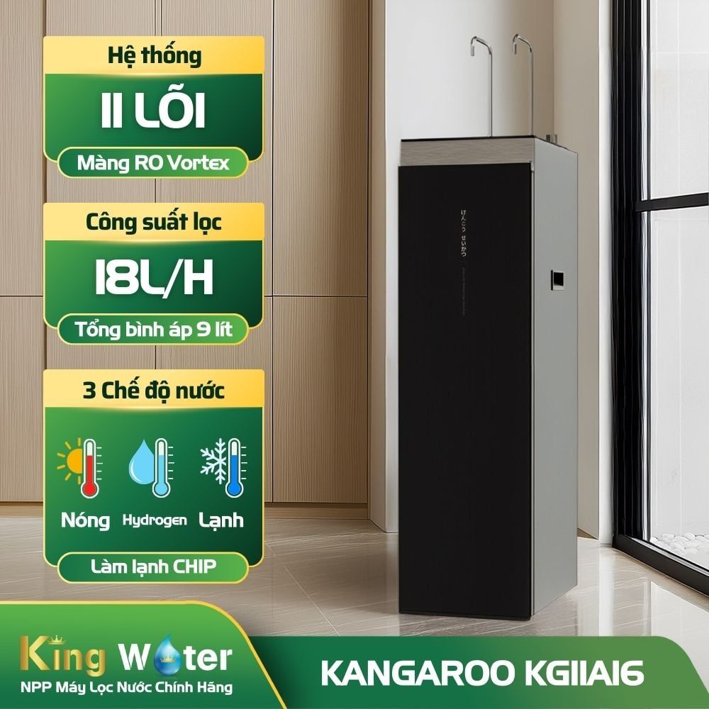 Máy Lọc Nước RO Nóng Lạnh Hydrogen Kangaroo Sumire KG11A16 | Tủ Đứng 11 Lõi
