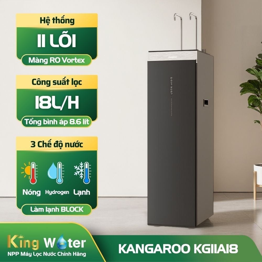 Máy Lọc Nước RO Nóng Lạnh Hydrogen Kangaroo Sumire KG11A18 | 11 Lõi