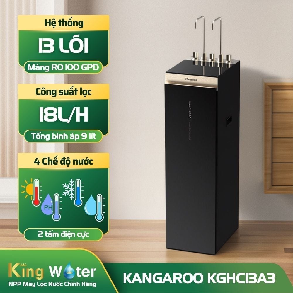 Máy Lọc Nước RO Ion Kiềm Nóng Lạnh Kangaroo Sumire KGHC13A3 | Tủ Đứng 13 Lõi Hydrogen