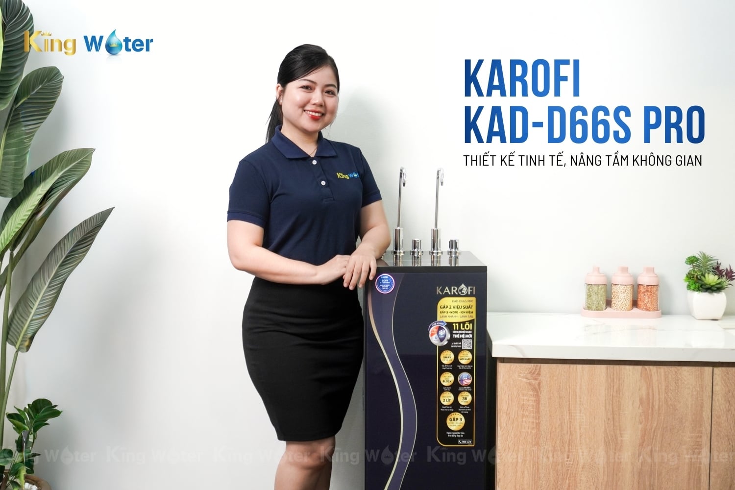 Máy Lọc Nước RO Nóng Lạnh Karofi KAD-D66S PRO | Tủ Đứng 11 Lõi
