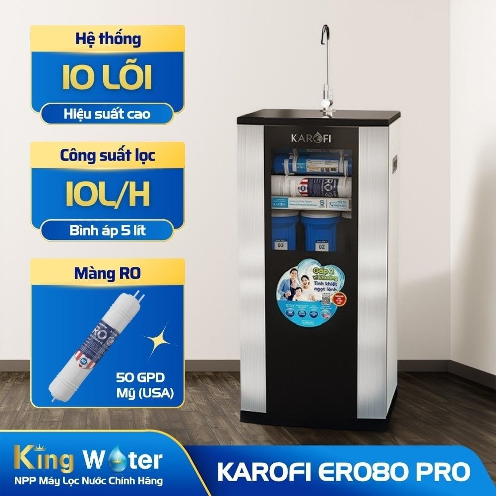Máy Lọc Nước RO Karofi ERO80 Pro | Tủ Đứng 10 Lõi