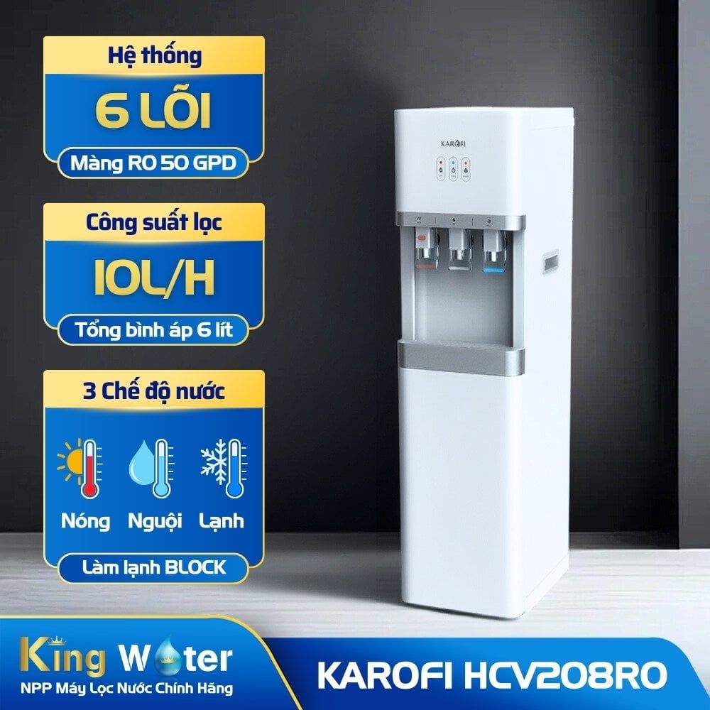 Máy Lọc Nước R.O Nóng Lạnh Karofi HCV208RO | Cây Đứng 6 Lõi