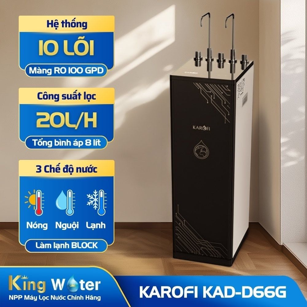 Máy Lọc Nước Nóng Lạnh Karofi KAD-D66G