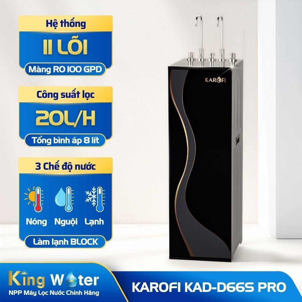 Máy Lọc Nước RO Nóng Lạnh Karofi KAD-D66S PRO | Tủ Đứng 11 Lõi