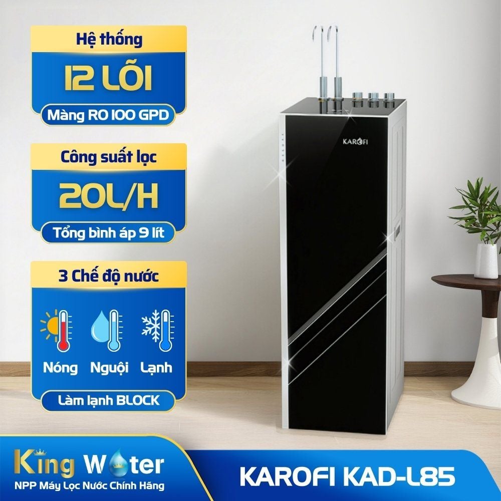 Máy Lọc Nước Nóng Lạnh Karofi KAD-L85 | Tủ Đứng 12 Lõi