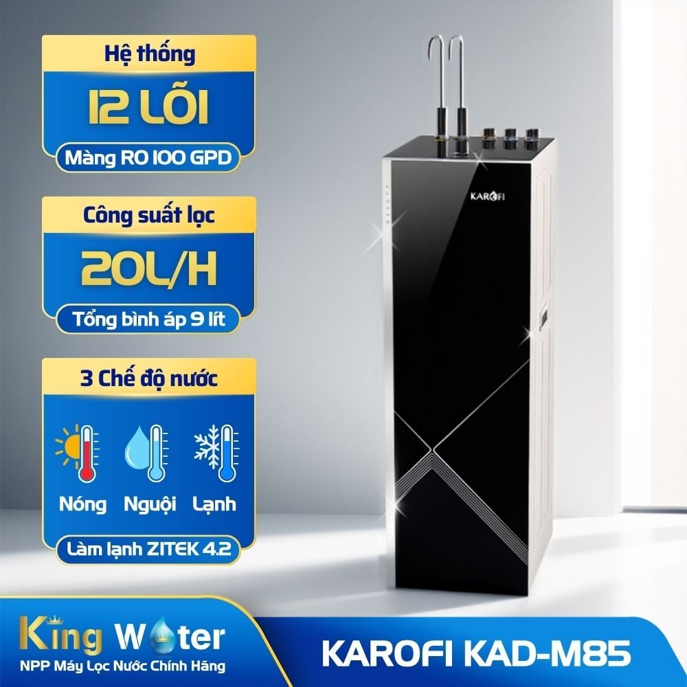 Máy Lọc Nước Nóng Lạnh Karofi KAD-M85 | Tủ Đứng 12 Lõi