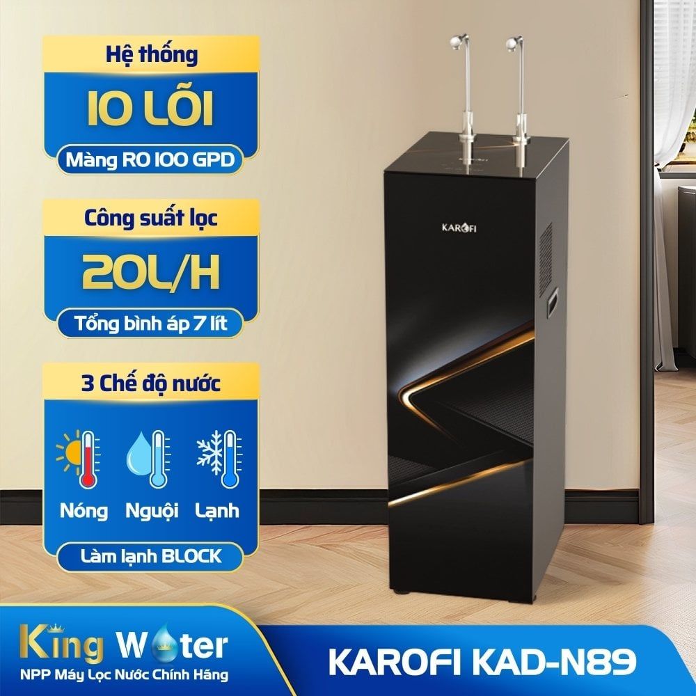 Máy Lọc Nước Nóng Lạnh Karofi KAD-N89 | Tủ Đứng 10 Lõi