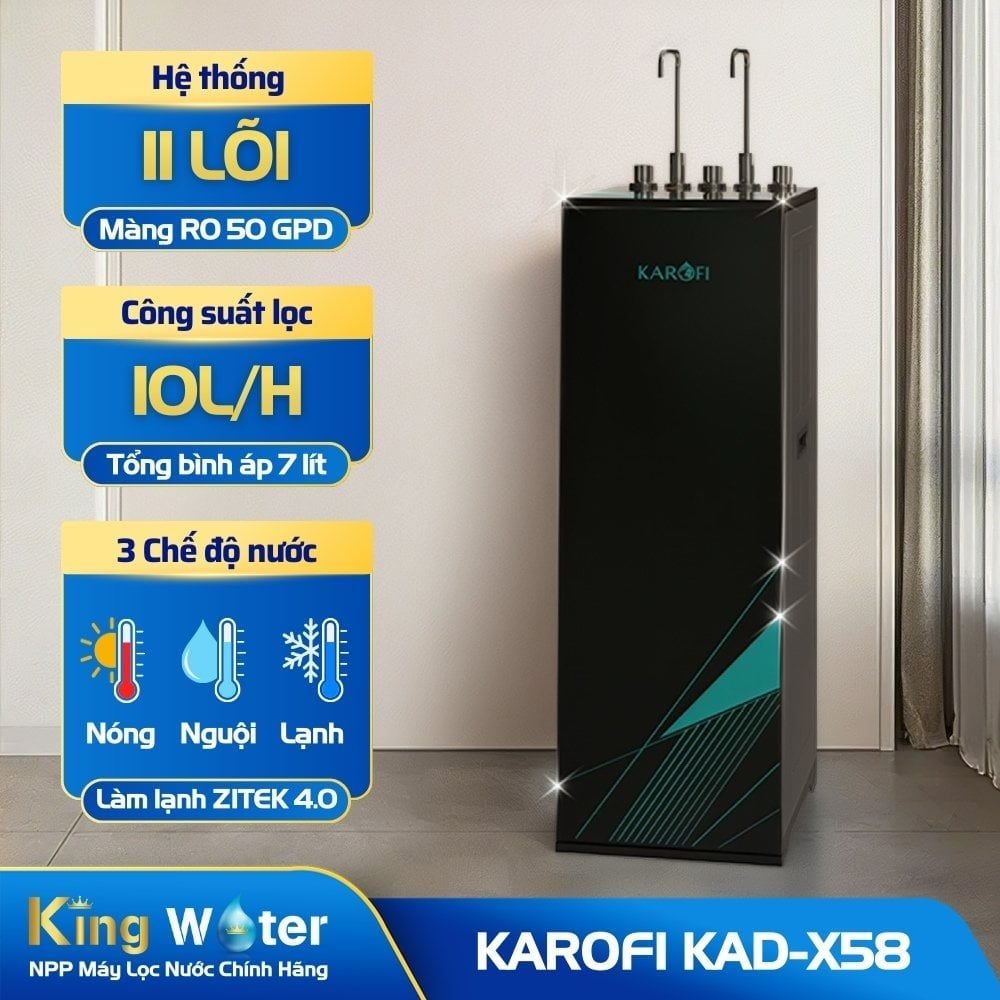 Máy Lọc Nước Nóng Lạnh Karofi KAD-X58 | Cây Đứng 11 Lõi (MT)