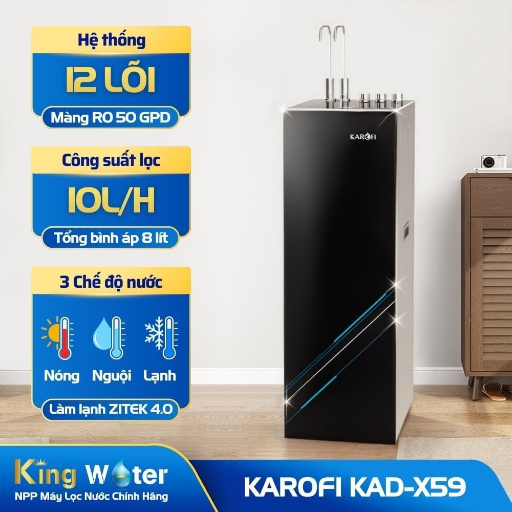 Máy Lọc Nước Nóng Lạnh Karofi KAD-X59 | Tủ Đứng 12 Lõi (MT)