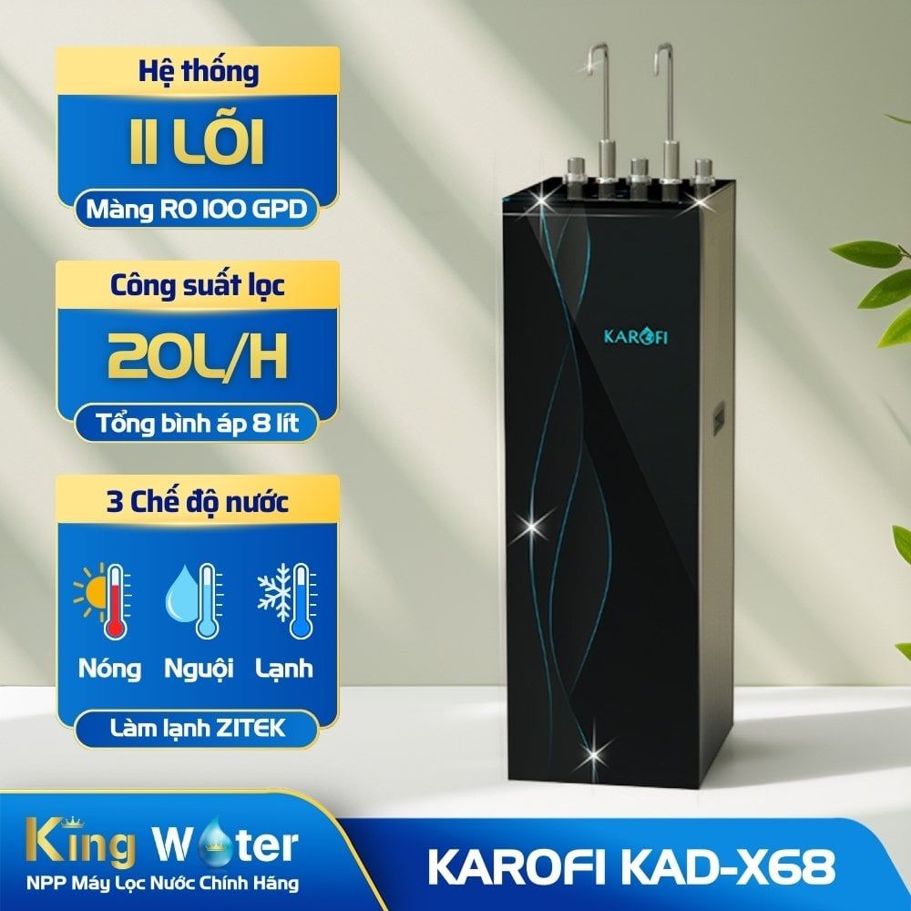 Máy Lọc Nước Nóng Lạnh Karofi KAD-X68 | Cây Đứng 11 Lõi