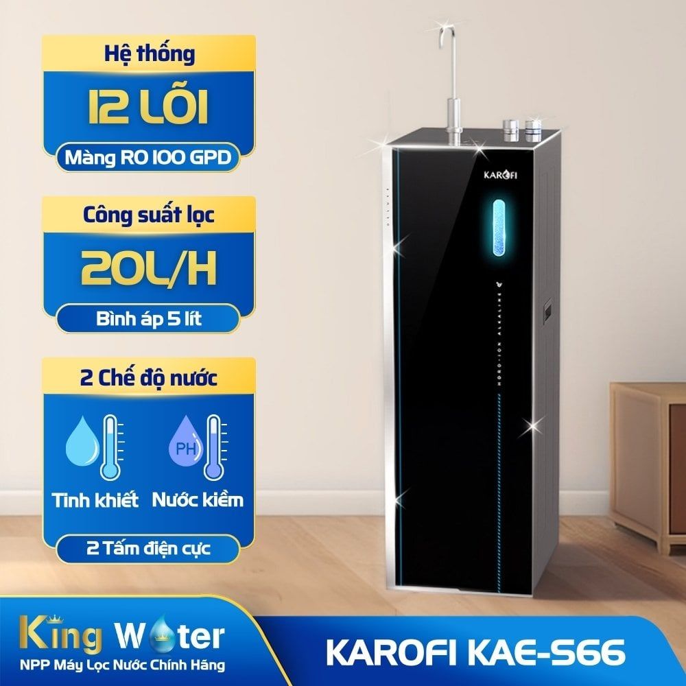 Máy Lọc Nước Hydro-Ion Kiềm Karofi KAE-S66  | Tủ Đứng 12 Lõi